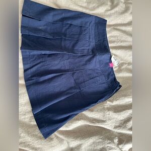 Navy Blue Pleated Skirt